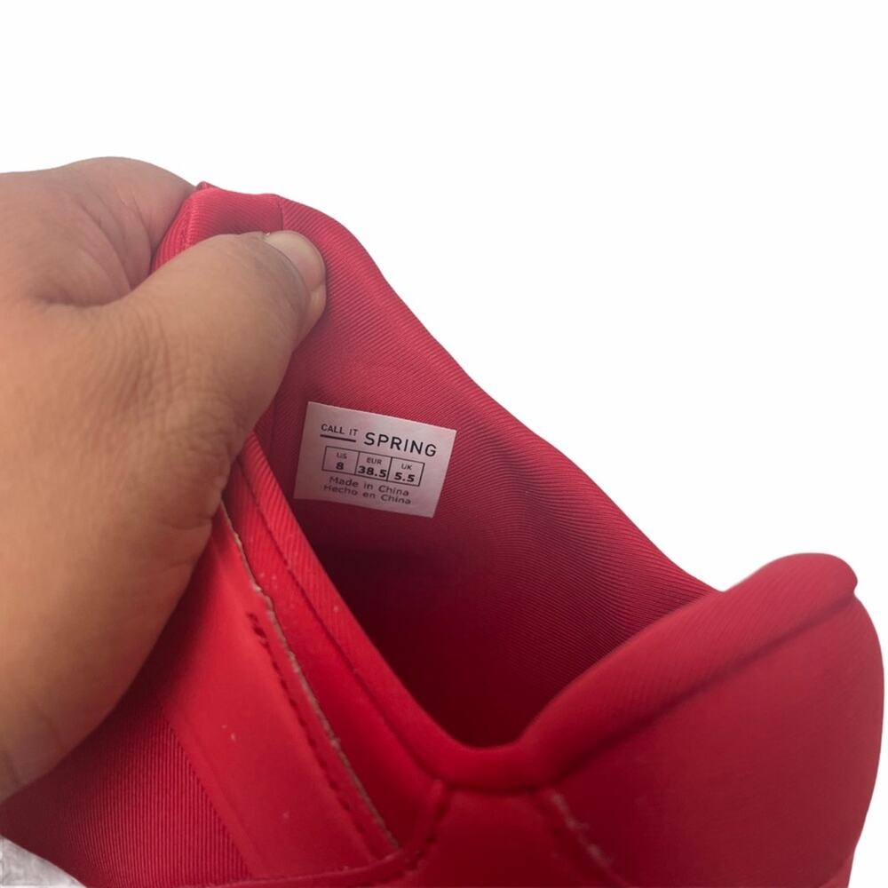 Call It Spring Raisende Fashion Sneakers Red 8 - Picture 7 of 10